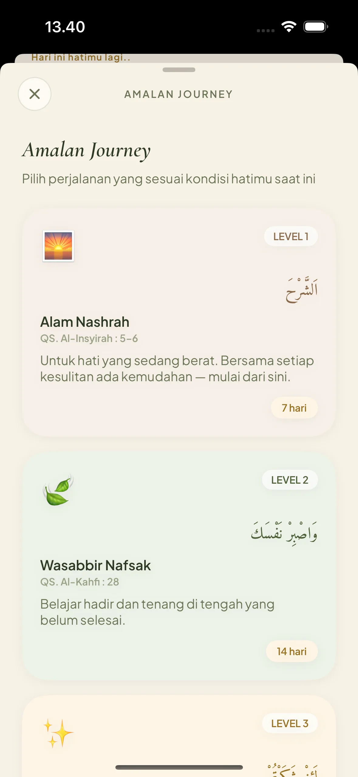 Qalwa - Amalan Journey: Perjalananmu, tercatat.